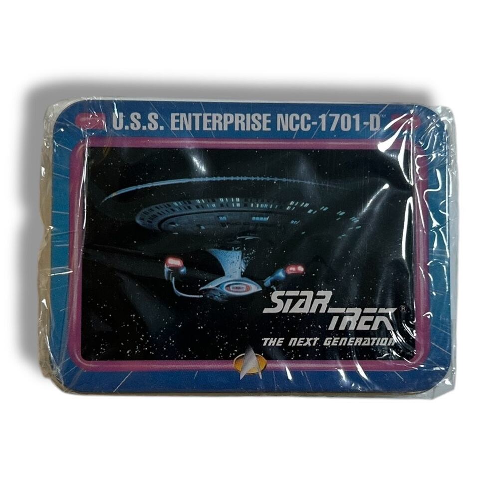 1992 Paramount Pictures by Enesco Star Trek Tin with Playing Cards